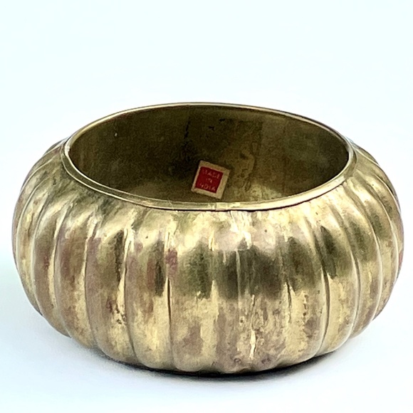 Vintage Wide Brass Indian Bracelet - Picture 1 of 6